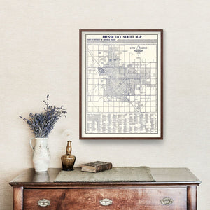 Vintage Map of Fresno, California 1925