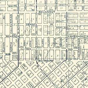 Vintage Map of Fresno, California 1920