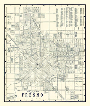 Vintage Map of Fresno, California 1920
