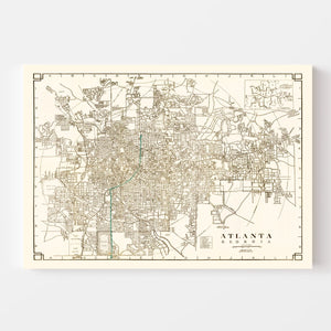 Vintage Map of Atlanta, Georgia 1931