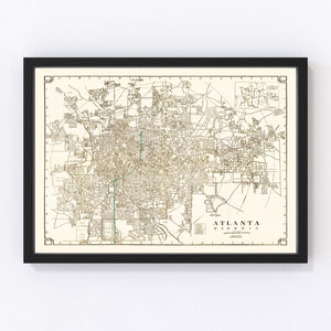 Vintage Map of Atlanta, Georgia 1931