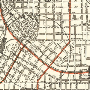 Vintage Map of Atlanta, Georgia 1912