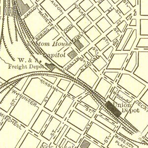 Vintage Map of Atlanta, Georgia 1892