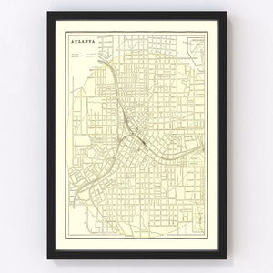 Vintage Map of Atlanta, Georgia 1892