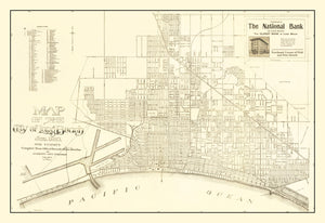 Vintage Map of Long Beach, California 1910