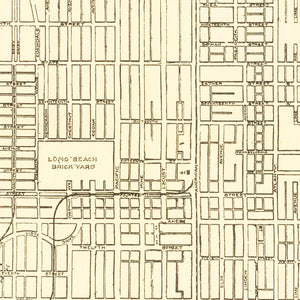 Vintage Map of Long Beach, California 1910