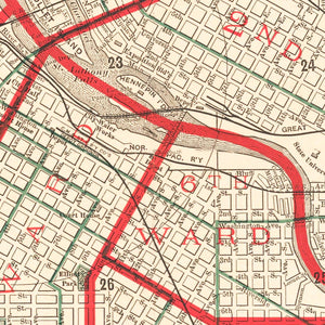 Vintage Map of Minneapolis, Minnesota 1891