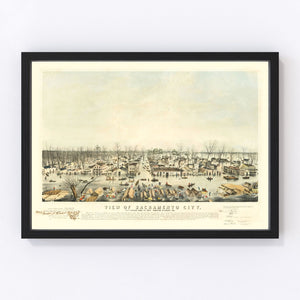 Vintage Map of Sacramento, California 1850