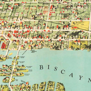 Vintage Map of Miami, Florida 1940