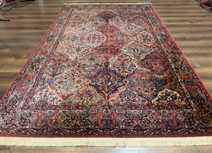 Karastan Rug 5.9 x 9, Multicolor Panel Kirman Rug #717, Wool Original Karastan Collection 700 Series