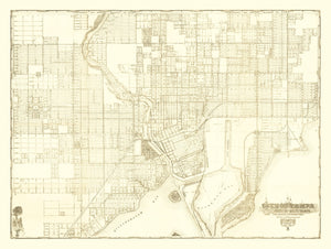 Vintage Map of Tampa, Florida 1913