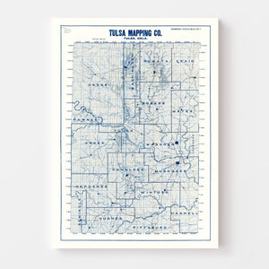 Vintage Map of Tulsa, Oklahoma 1913