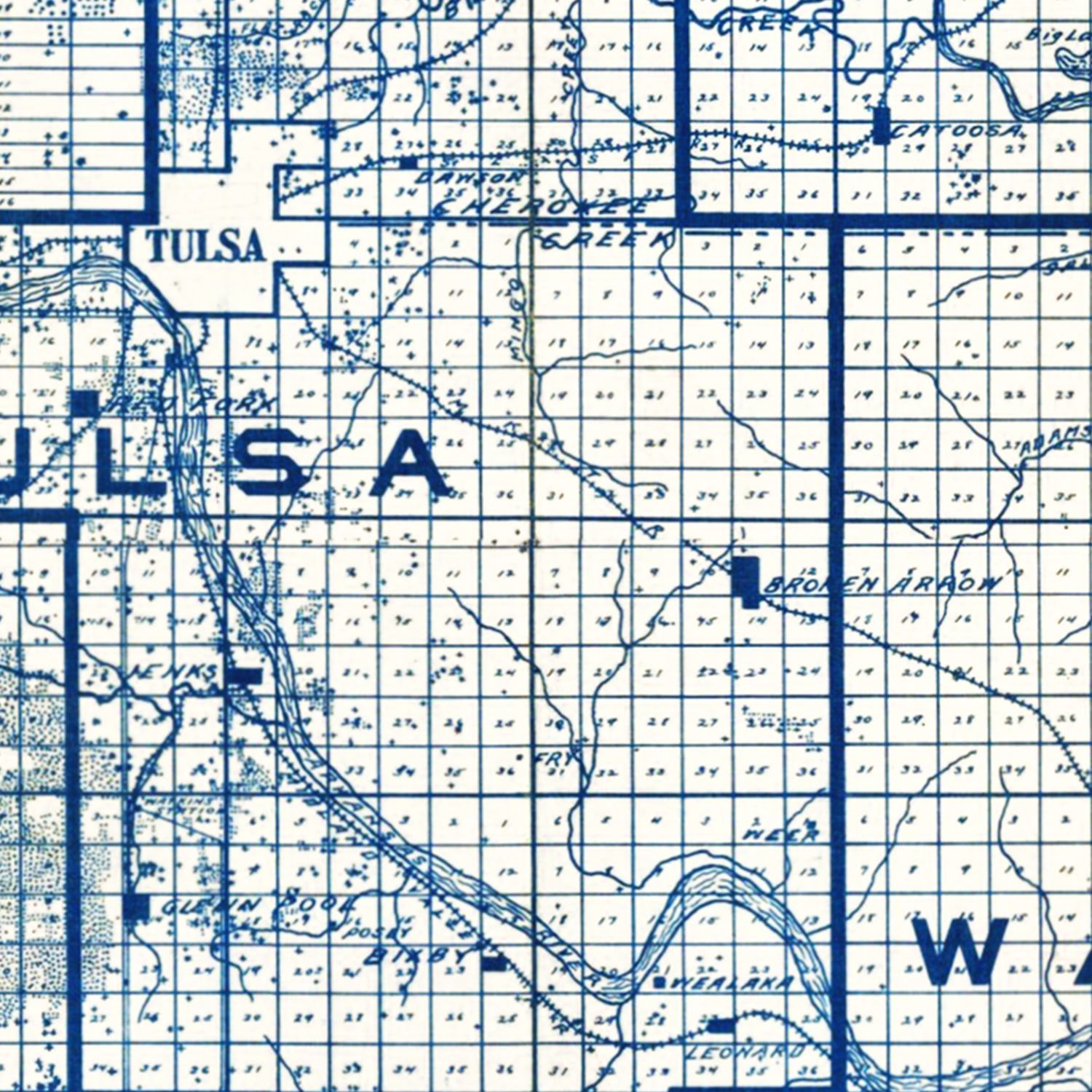 Vintage Map of Tulsa, Oklahoma 1913