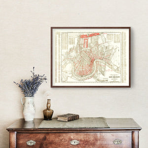 Vintage Map of New Orleans, Louisiana 1925