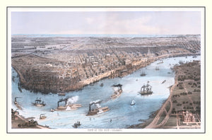Vintage Map of New Orleans, Louisiana 1855