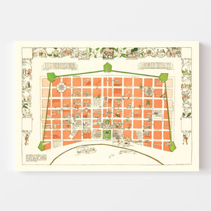 Vintage Map of New Orleans, Louisiana 1929