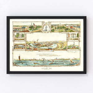 Vintage Map of Cleveland, Ohio 1873