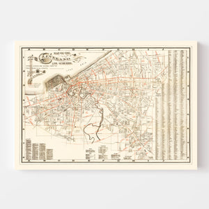 Vintage Map of Cleveland, Ohio 1882