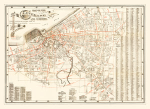 Vintage Map of Cleveland, Ohio 1882