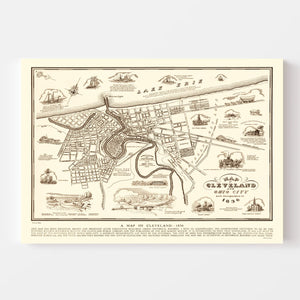 Vintage Map of Cleveland, Ohio 1937
