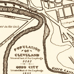 Vintage Map of Cleveland, Ohio 1937
