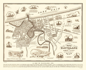 Vintage Map of Cleveland, Ohio 1937
