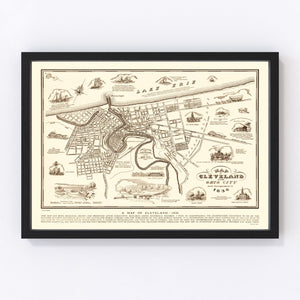 Vintage Map of Cleveland, Ohio 1937