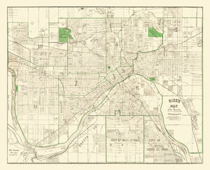 Vintage Map of St. Paul, Minnesota 1896