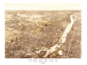 Vintage Map of Troy, New York 1881