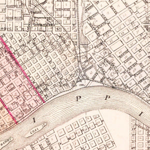 Vintage Map of St. Paul, Minnesota 1874
