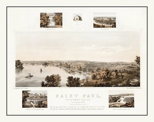 Vintage Map of St. Paul, Minnesota 1853