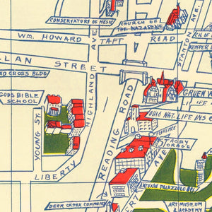 Vintage Map of Cincinnati, Ohio 1940