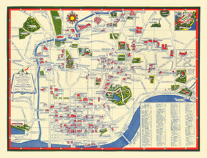 Vintage Map of Cincinnati, Ohio 1940