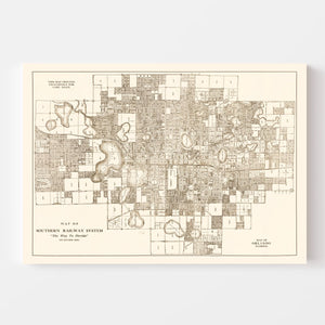 Vintage Map of Orlando, Florida 1923