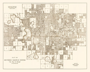 Vintage Map of Orlando, Florida 1923