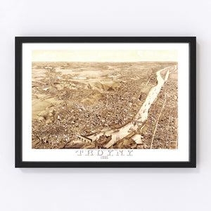 Vintage Map of Troy, New York 1881