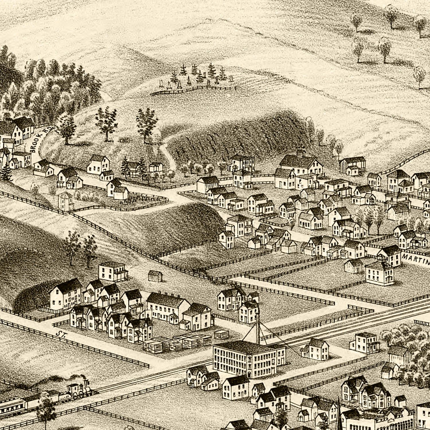 Vintage Map of Undadilla, New York 1887