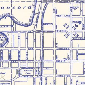 Vintage Map of Orlando, Florida 1936