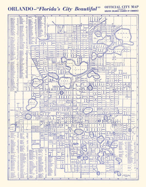 Vintage Map of Orlando, Florida 1936