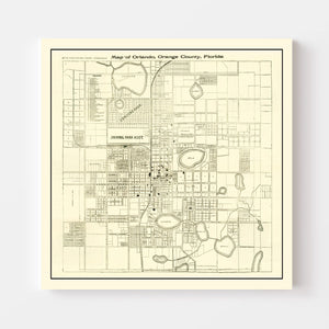 Vintage Map of Orlando, Florida 1910