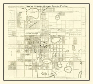 Vintage Map of Orlando, Florida 1910