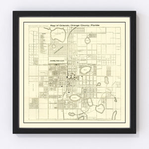 Vintage Map of Orlando, Florida 1910