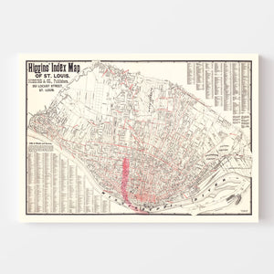 Vintage Map of St. Louis, Missouri 1894