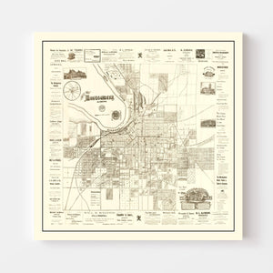 Vintage Map of Montgomery, Alabama 1899