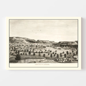 Vintage Map of Camp Apache, Arizona 1876