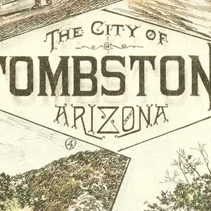 Vintage Map of Tombstone, Arizona 1883