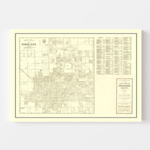 Vintage Map of Phoenix, Arizona 1935
