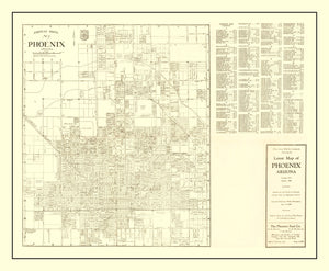 Vintage Map of Phoenix, Arizona 1935