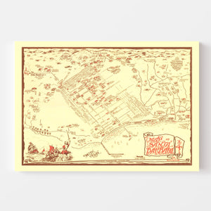 Vintage Map of Santa Barbara, California 1930