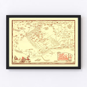 Vintage Map of Santa Barbara, California 1930